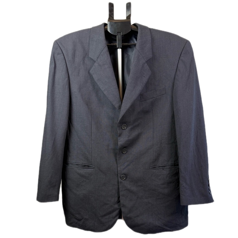 Louis‎ Raphael Mens Charcoal Gray 100% Wool 3-Button Blazer Jacket.